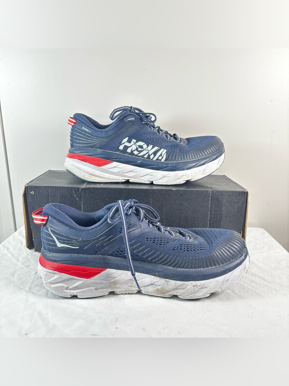 Hoka One One Bondi 7 Women's Size 7.5 Navy Blue - 1110519-BIBBL